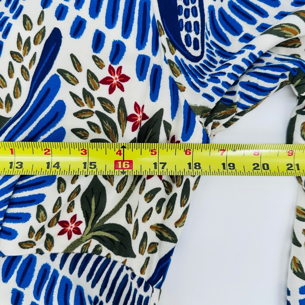 Farm Rio NWT Off-White Macaw Flight Maxi Dress Tropical Bird Print Long Sleeve L - Picture 12 of 16